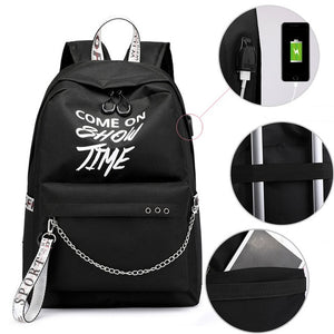 Luminous USB Charge  Backpack