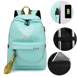 Luminous USB Charge  Backpack