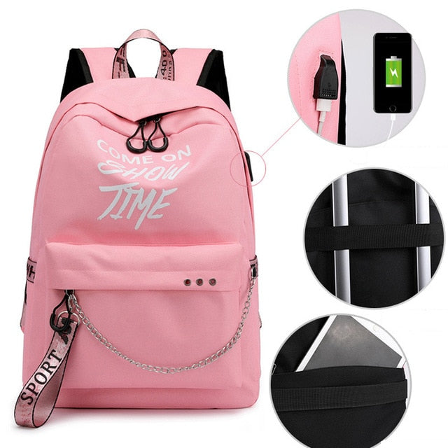 Luminous USB Charge  Backpack