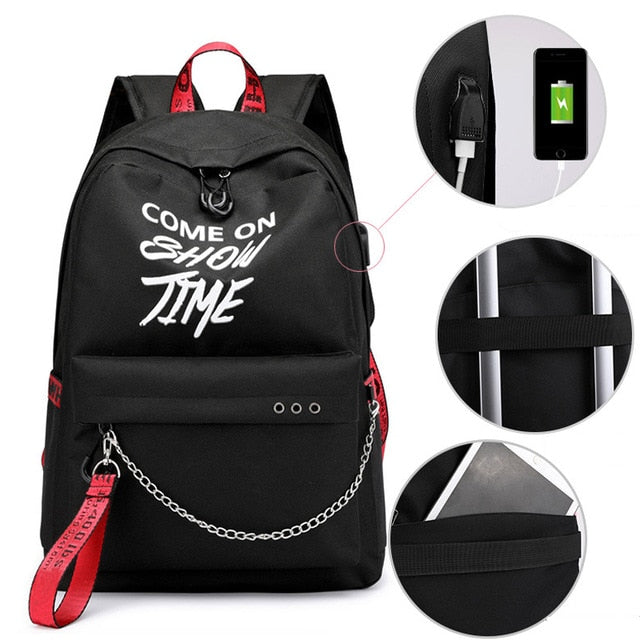 Luminous USB Charge  Backpack