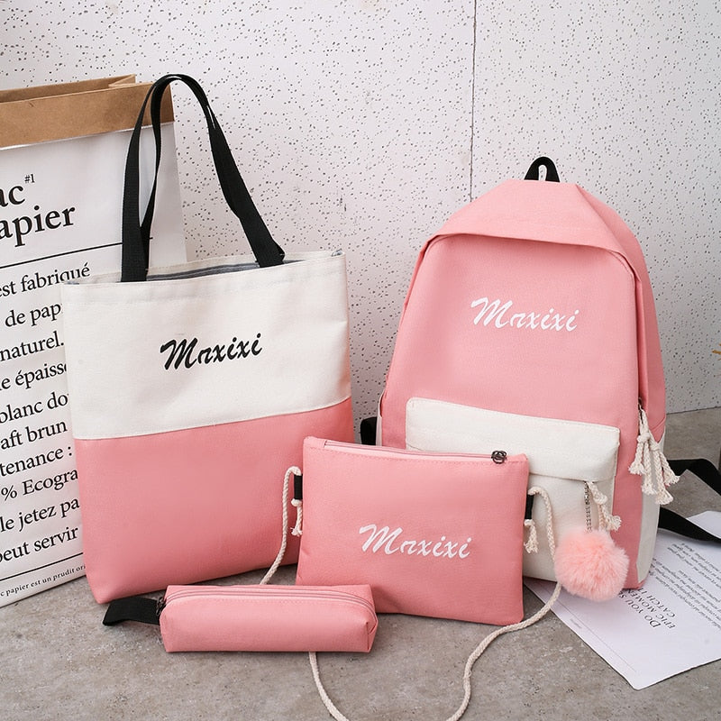 4Pcs Satchel Backpack