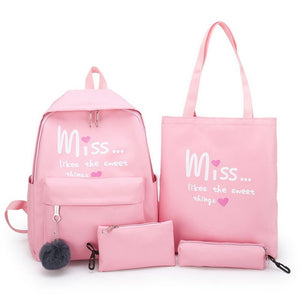 4Pcs Satchel Backpack