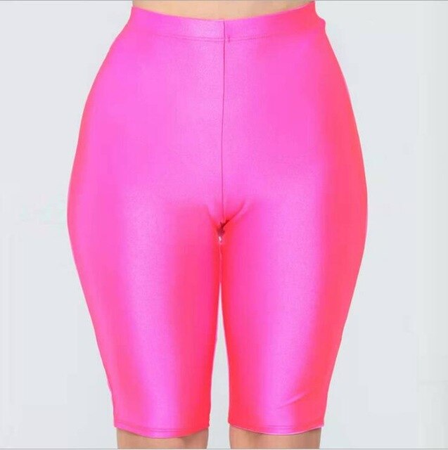 High Waist Fluorescence Athleisure Shorts