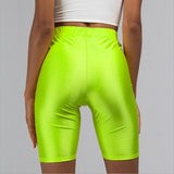 High Waist Fluorescence Athleisure Shorts