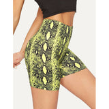 Snakeskin Print  Active Shorts