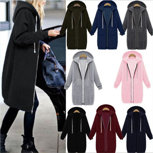 Long Zipper Hooded Jacket