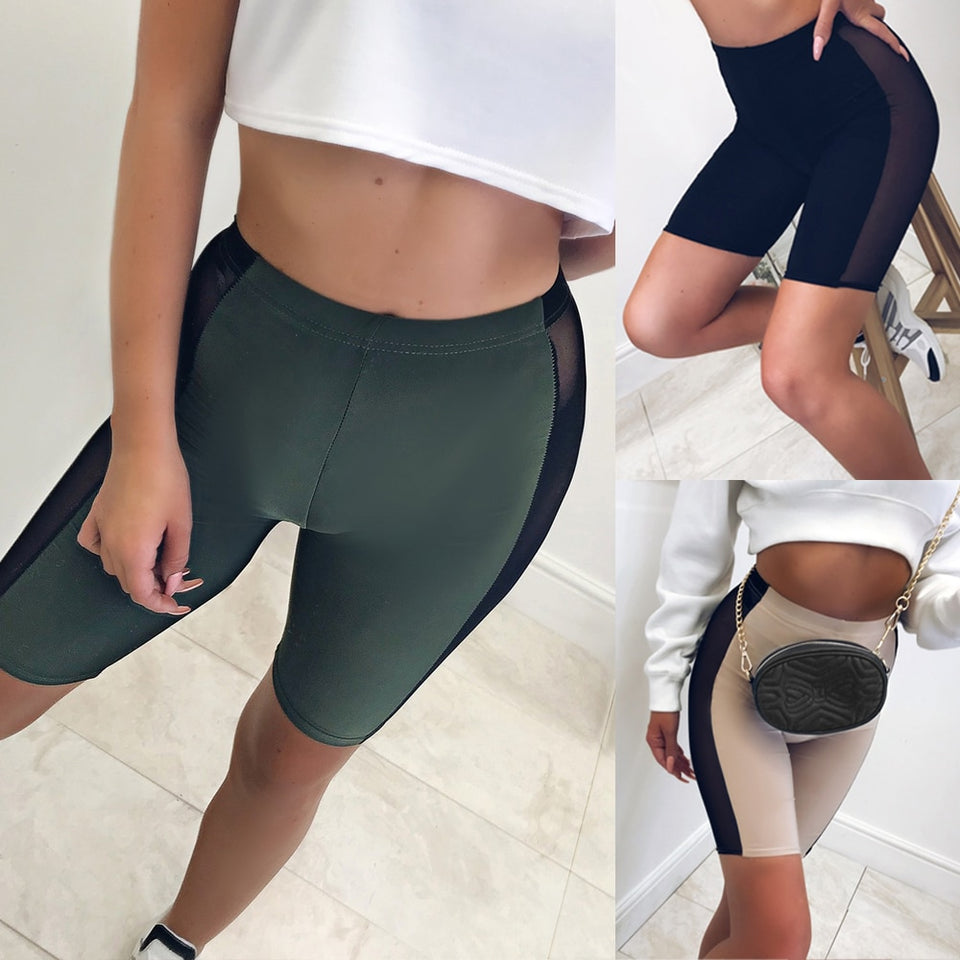 Sports Elastic High Waist Shorts